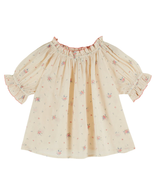 Emile et Ida - Ecru Floral Voile Blouse