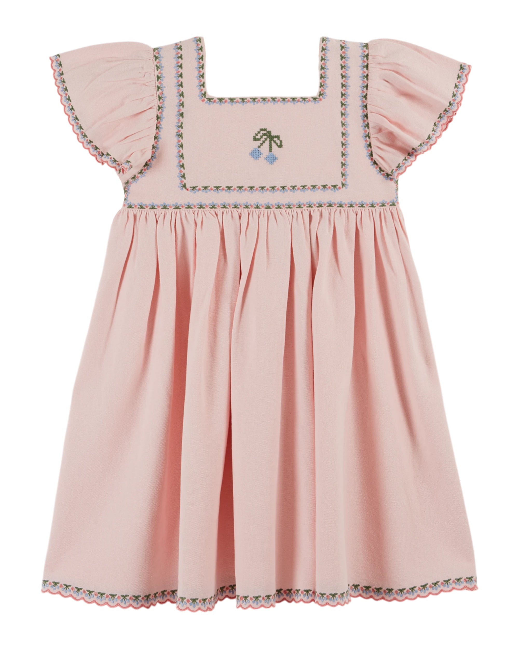 cherry embroidered dress Madison Off the Shoulder Dress