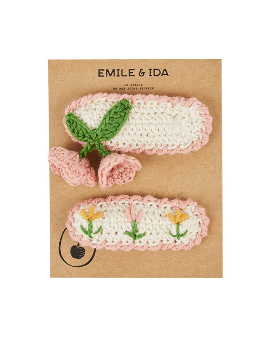 Emile et Ida - 2 Tulip Barettes (Pink)