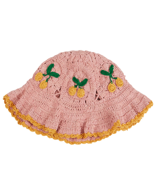 Emile et Ida - Cherry Crochet Hat (Macaron Pink)