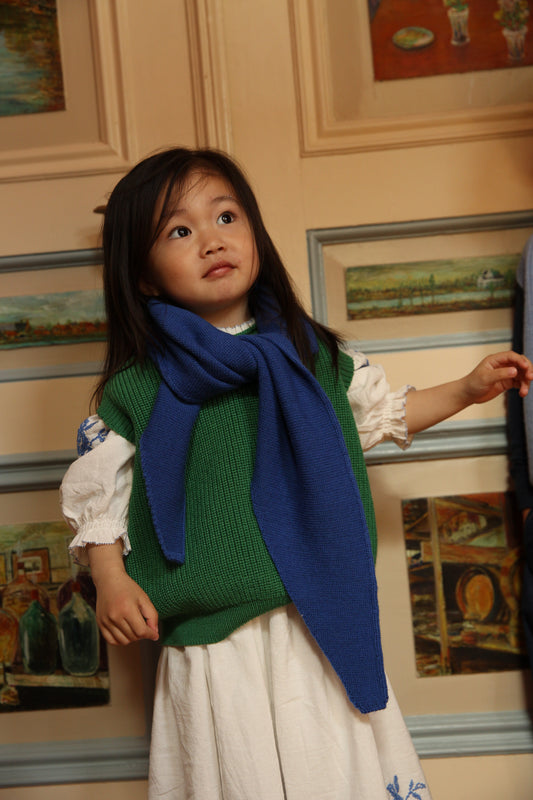 Hvid - Scarf Josephina (Cobalt Blue)