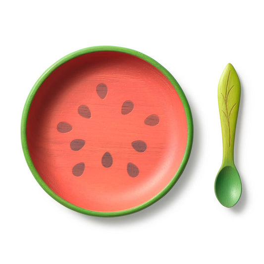 Oli & Carol - Wally the Watermelon Plate & Spoon Set