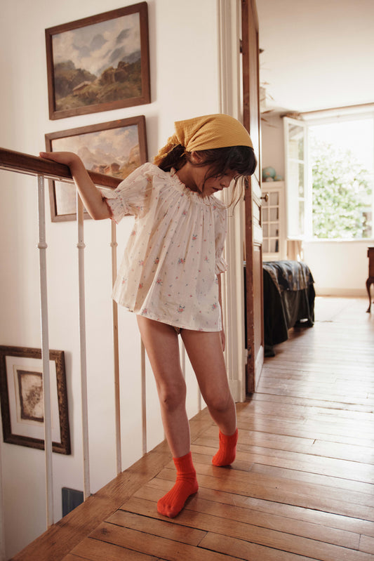 Emile et Ida - Ecru Floral Voile Blouse