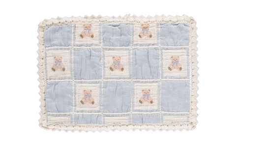 Bebe Organic - Teddy Pillowcase (Blue Patchwork)