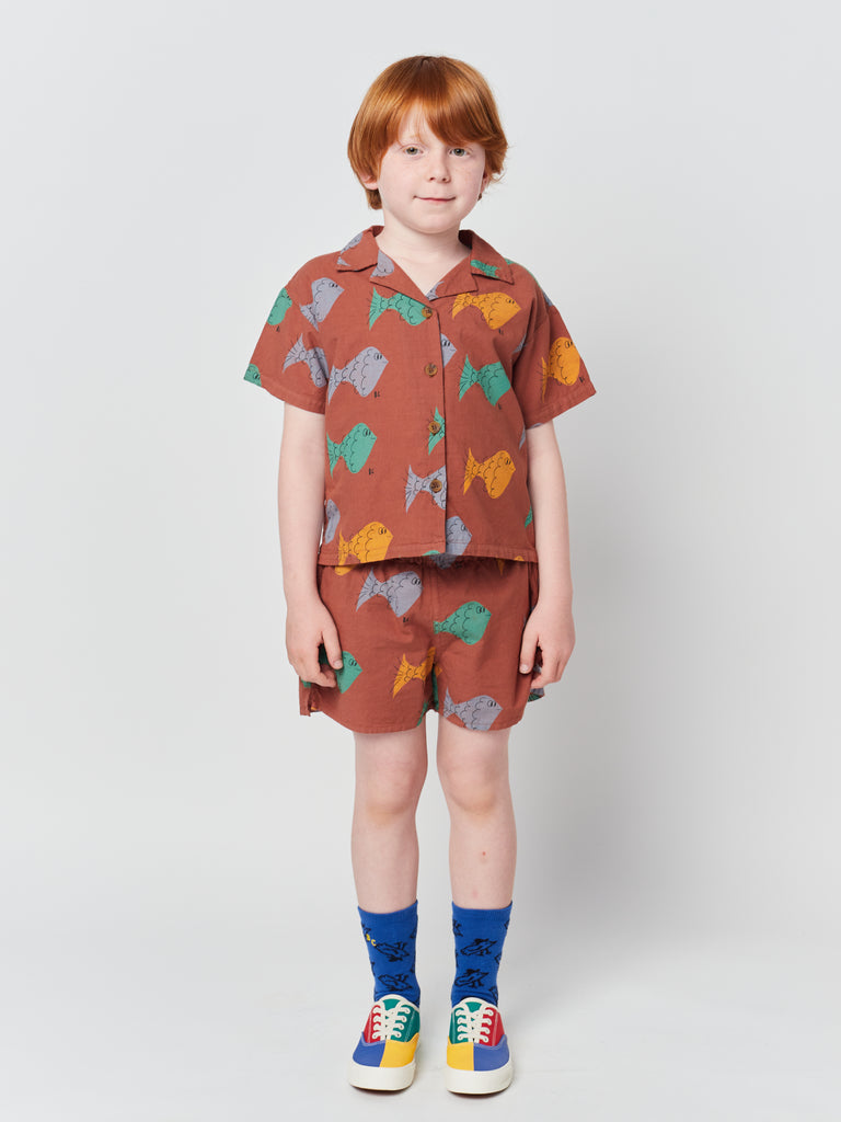 Bobo Choses - Multicolor Fish Woven Shorts (Kid) - Only 2/3 & 6/7
