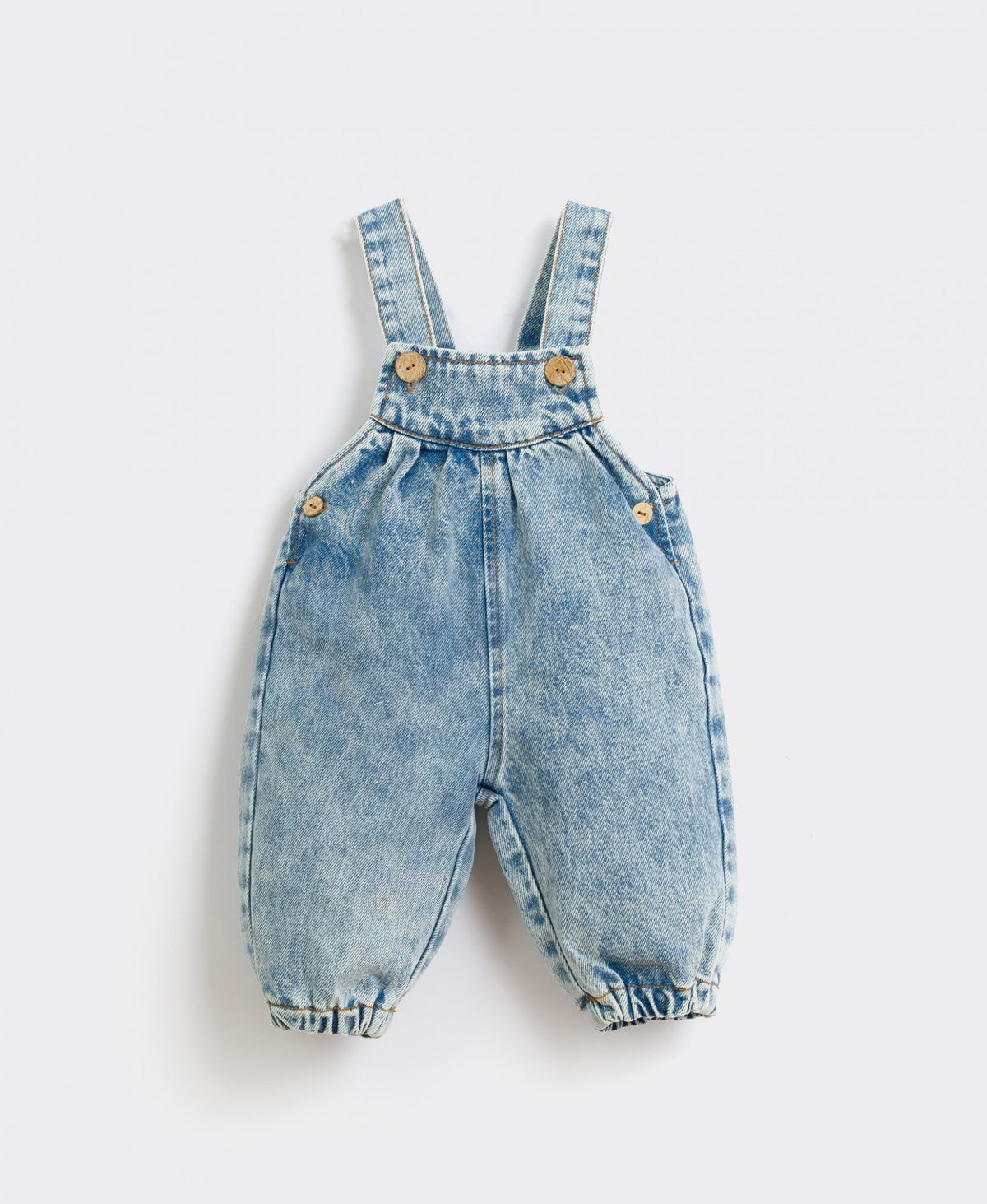 PlayUp - Denim Jumpsuit with Coconut Buttons, Jean (Baby)