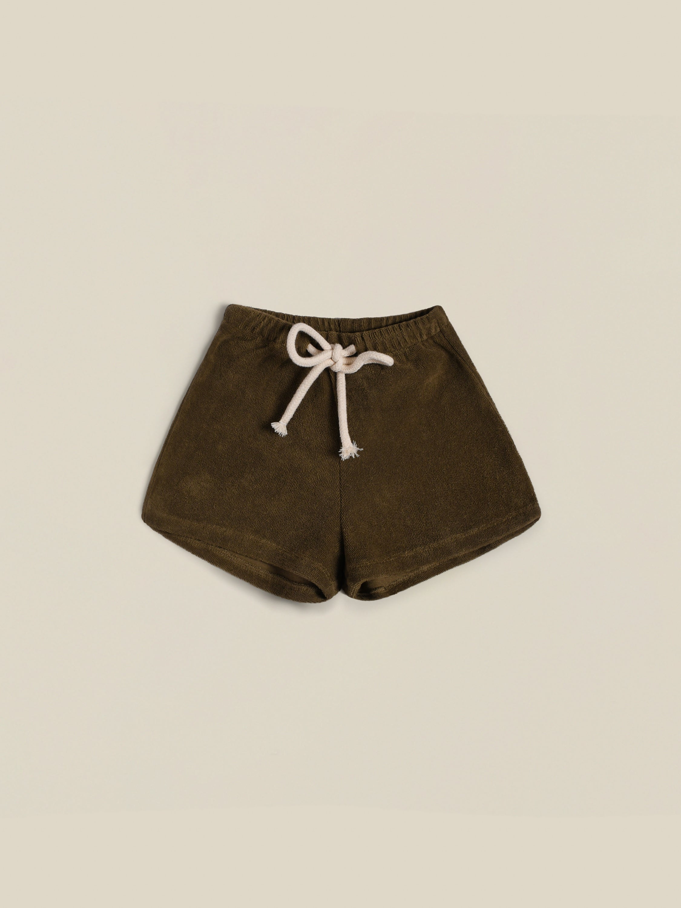 【新品】organic zoo Olive Terry setup 3-4y Organic Zoo - Olive Terry Rope Shorts – Hello Little Crew