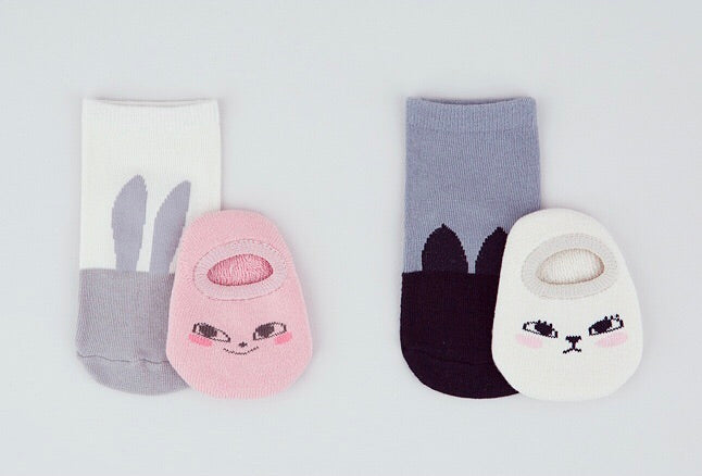 Double Bunny Socks - Pink
