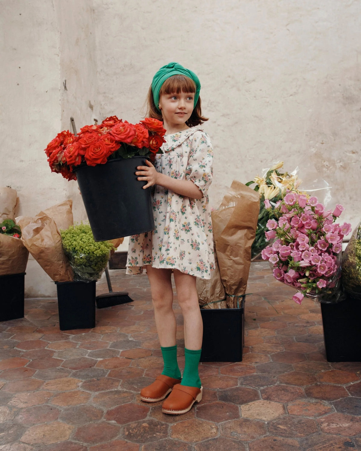 Emile et Ida - Collar Dress (Pink Spring) - Only 4Y Hello Little Crew Emile et Ida - Collar Dress (Pink Spring) - Only 4Y Hello Little Crew