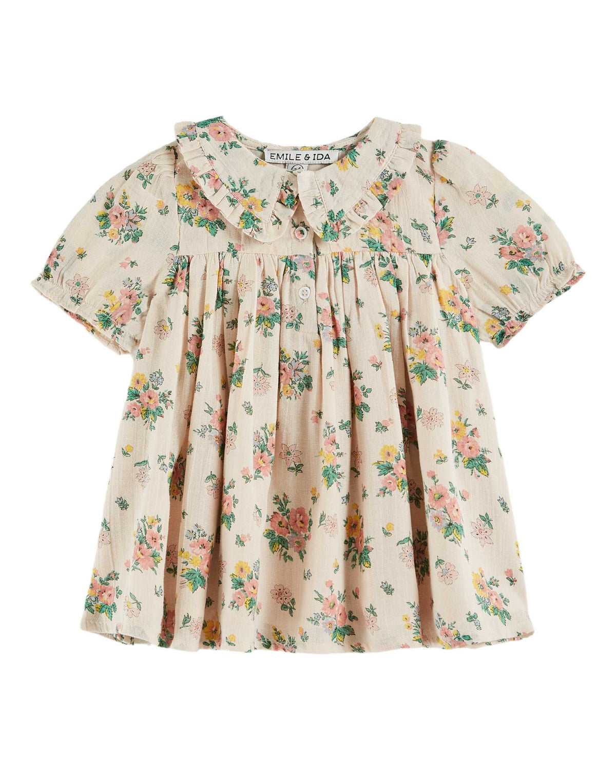 Emile et Ida - Collar Dress (Pink Spring) - Only 4Y Hello Little Crew Emile et Ida - Collar Dress (Pink Spring) - Only 4Y Hello Little Crew