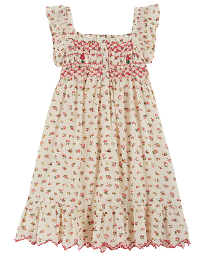 Emile et Ida - Smocked Embroidered Dress (Floresco Flowers)