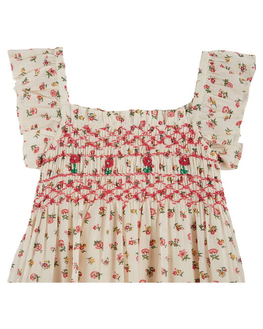 Emile et Ida - Smocked Embroidered Dress (Floresco Flowers)