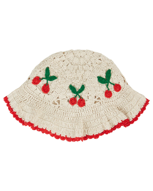 Emile et Ida -  Ecru Cherry Crochet Hat