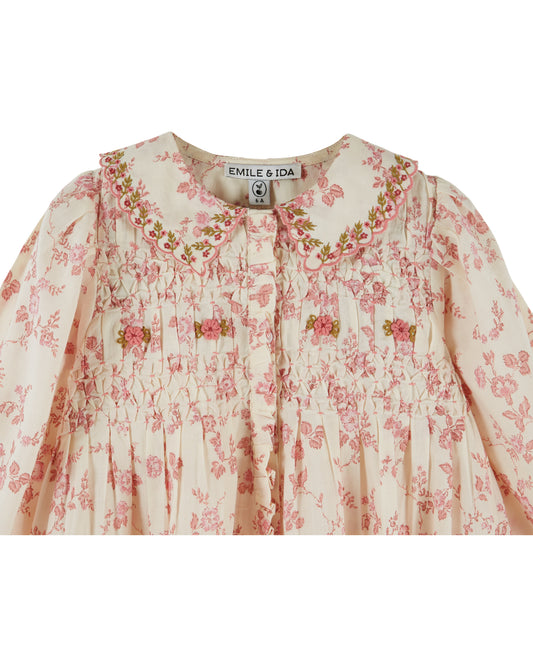 Emile et Ida -  Embroidery Smocked Dress (Rosalie)