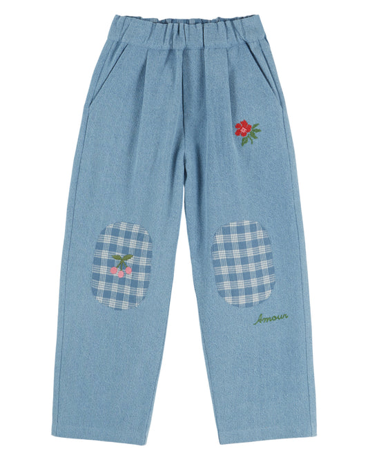Emile et Ida - Light Denim Knee Pad Pants