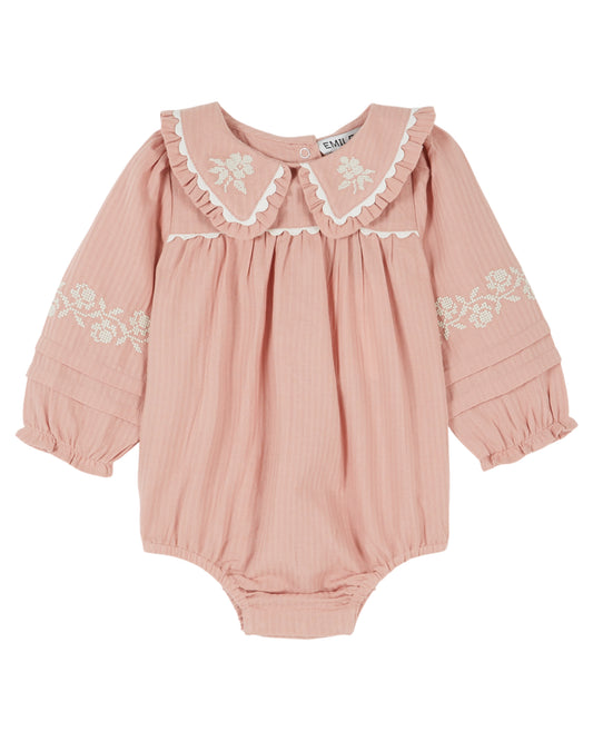 Emile et Ida - Sakura Embroidered Romper (Baby)