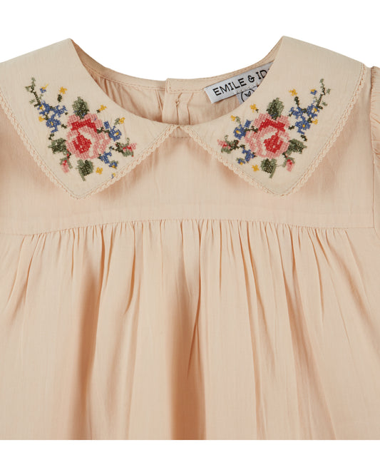 Emile et Ida -  Cross-Stitch Dress (Farine)