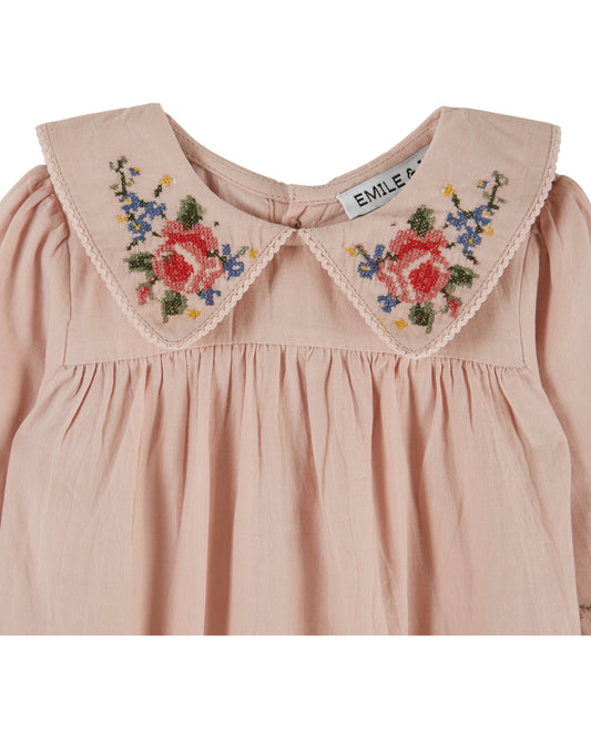 Emile et Ida - Cross-Stitch Romper (Roseau || Baby)