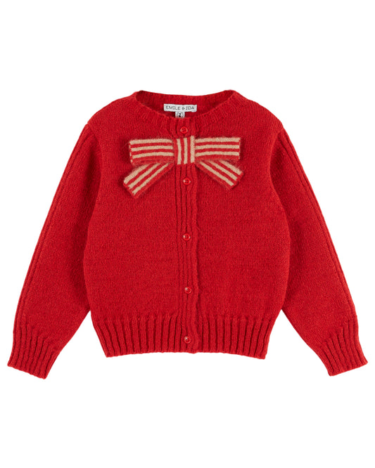 Emile et Ida - Red Bow Cardigan (Kid)