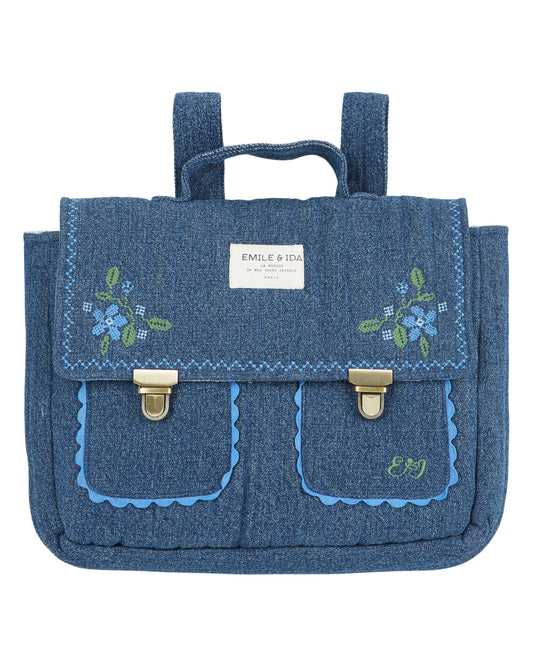 Emile et Ida - Blue Denim Schoolbag