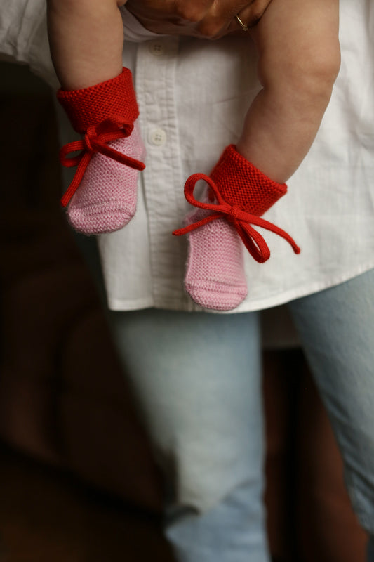 Hvid - Booties (Cotton Candy/Red)