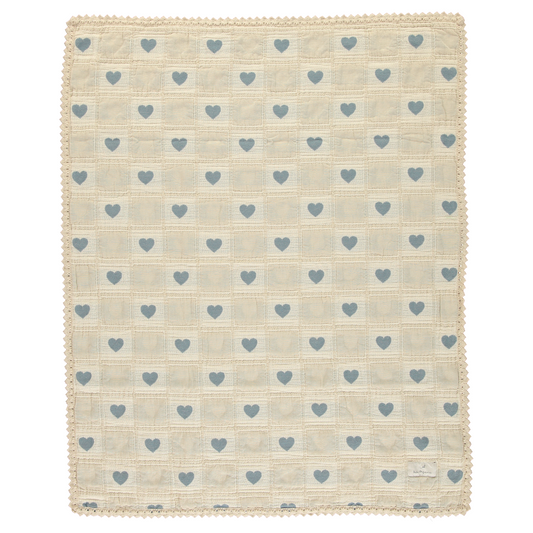 Bebe Organic - Heart Patchwork Blanket (Blue)