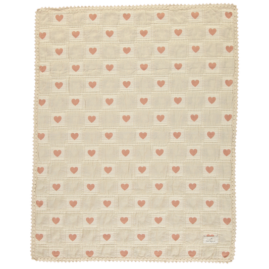 Bebe Organic - Heart Patchwork Blanket (Mauve)