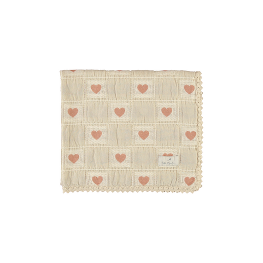 Bebe Organic - Heart Patchwork Blanket (Mauve)