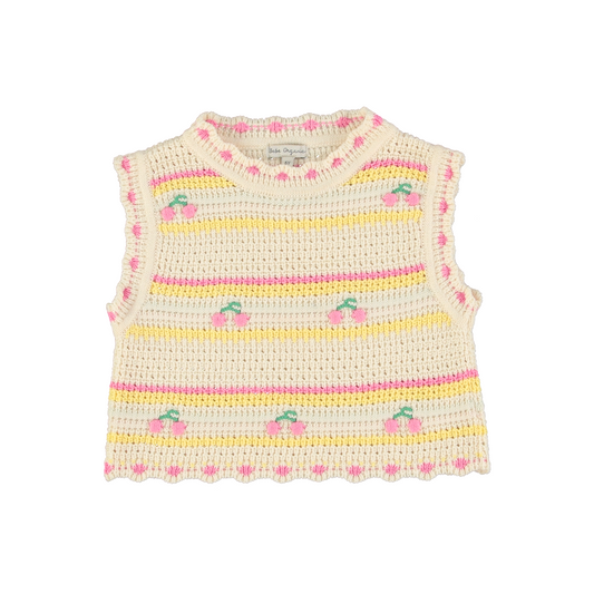 Bebe Organic - Paloma Vest (Cherry Stripe)