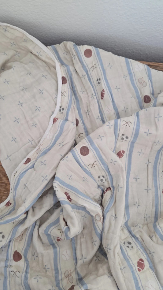 Vintage Sports Quilted Gauze Blanket