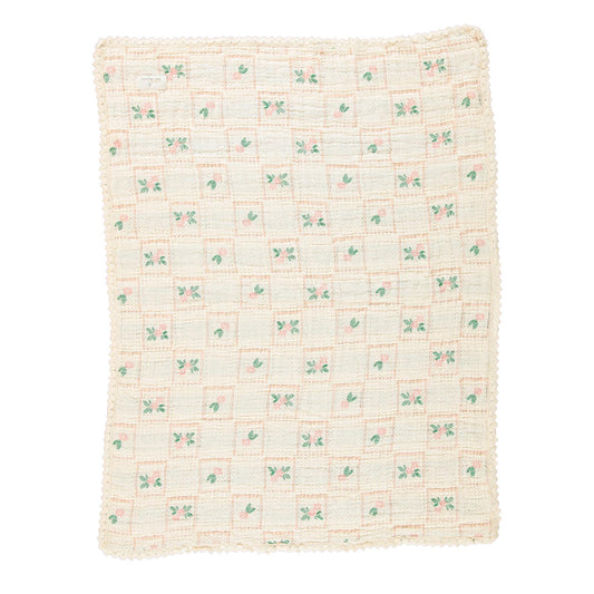 Bebe Organic - Floral Waffle Blanket (Tulip Checks/Pink)