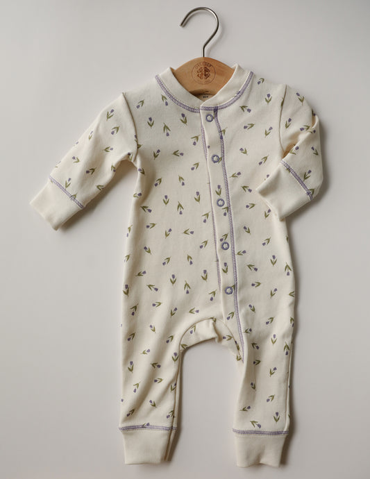 Camila & Company - Button Down Bodysuit Pajamas (Lilac Tulips)