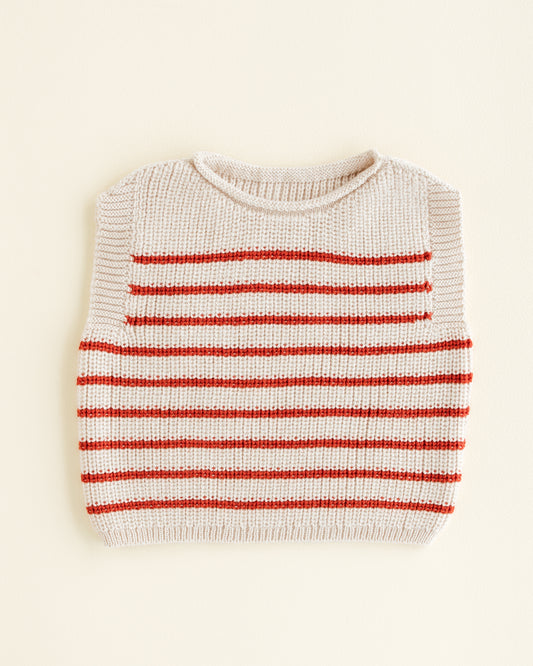 Hvid - Harvey Vest (Cream/Red - Baby/Kid)