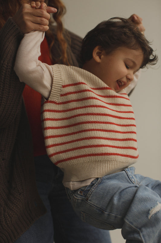 Hvid - Harvey Vest (Cream/Red - Baby/Kid)