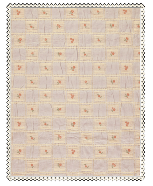 Bebe Organic - Summer Patchwork Blanket (Mauve Flower)