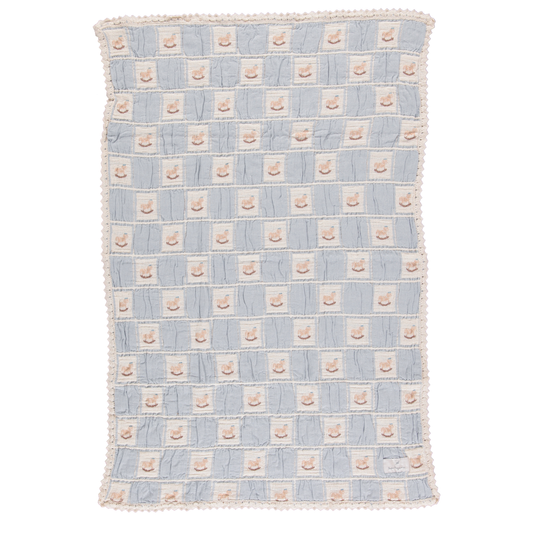Bebe Organic - Rocking Horse Blanket (Blue Patchwork)