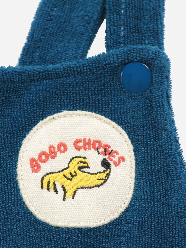 Bobo Choses - Sniffy Dog Patch Terry Dungaree (Baby) - Only 6/12 & 18/24