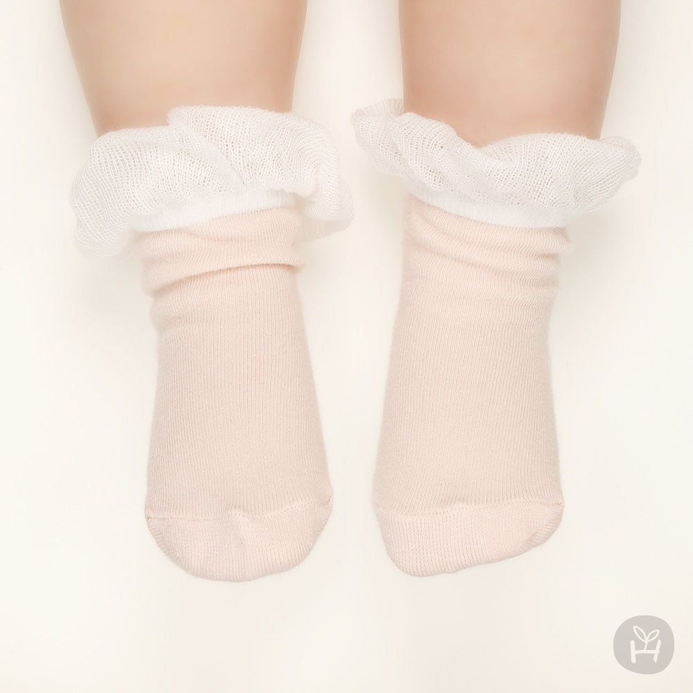 Girly Ruffle Socks - Pink