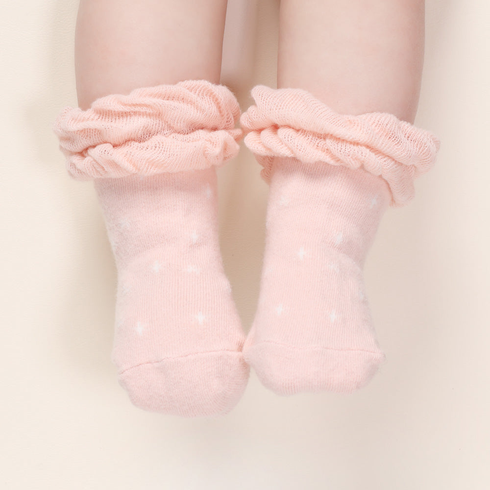Double Ruffle Socks - Pink