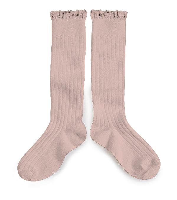 Collégien - Ruffle Knee Socks (Rose)