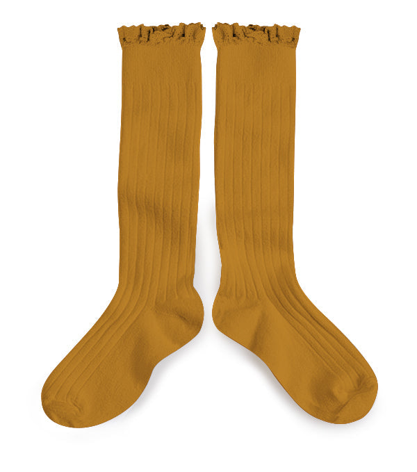 Collégien - Ruffle Knee Socks (Mustard)