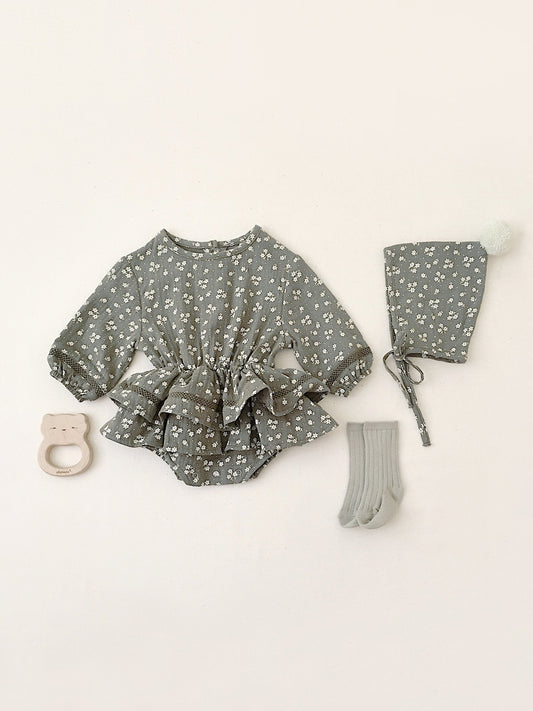 Quincy Mae - Pom Pom Pixie Bonnet (Eucalyptus)  - Only 6/12 & 12/24