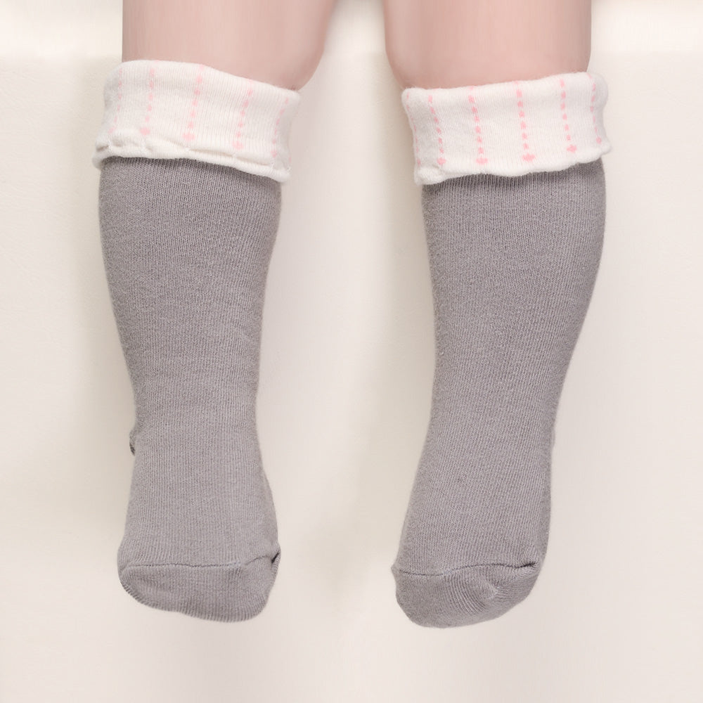 Folding Love Knee Socks - Grey