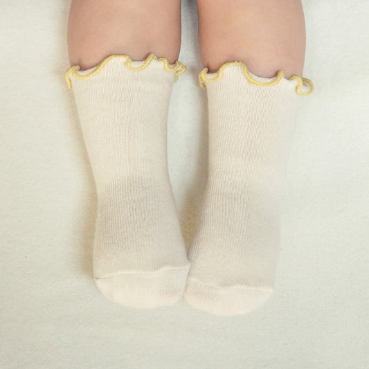 Curly Basic Socks - Lemon