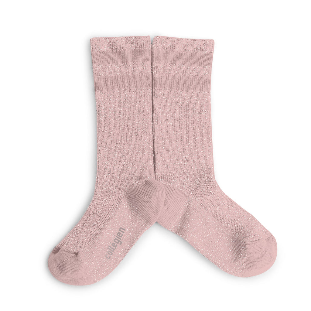 Collégien - Glitter Varsity Knee Socks (Rose)