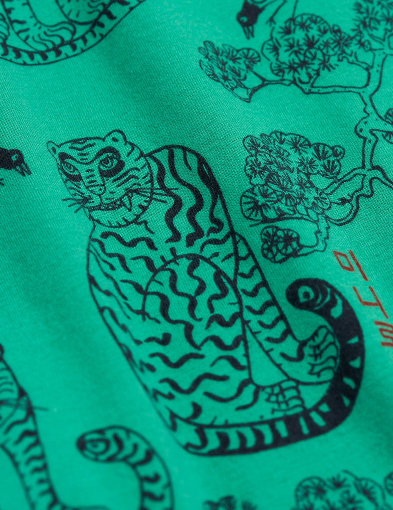 Mini Rodini - Tigers AOP LS Body (Green)