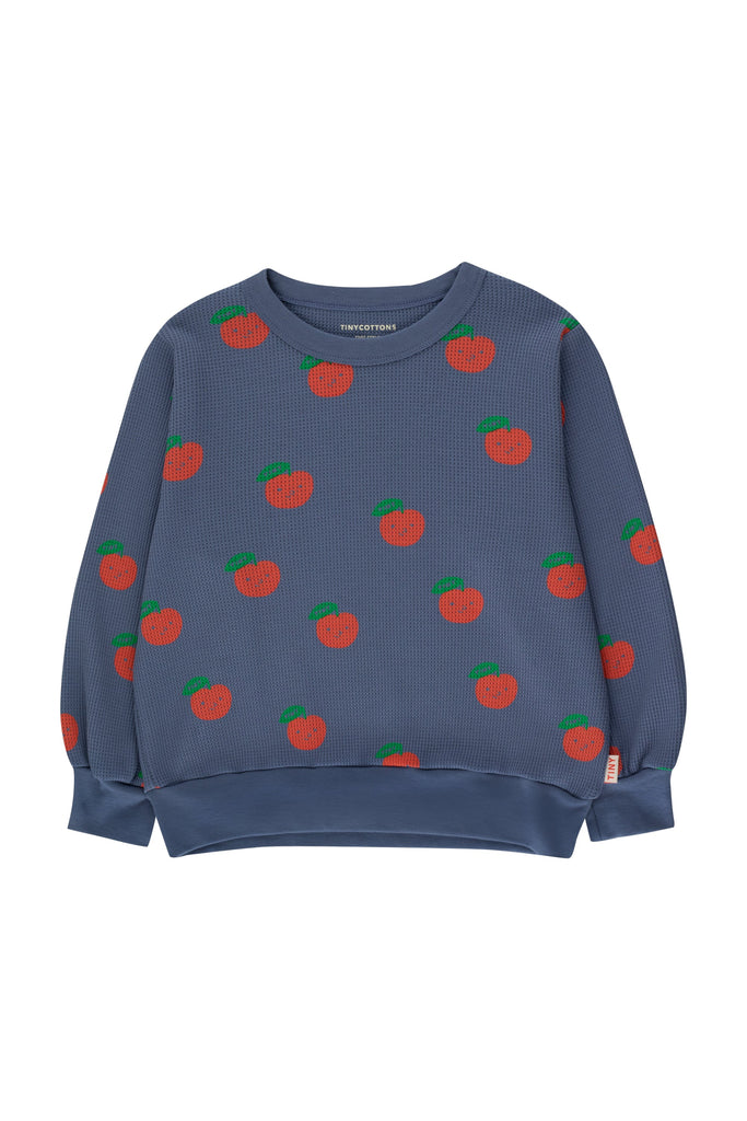 Tiny Cottons - Apples Waffle Sweatshirt (Kid) - Last 2Y