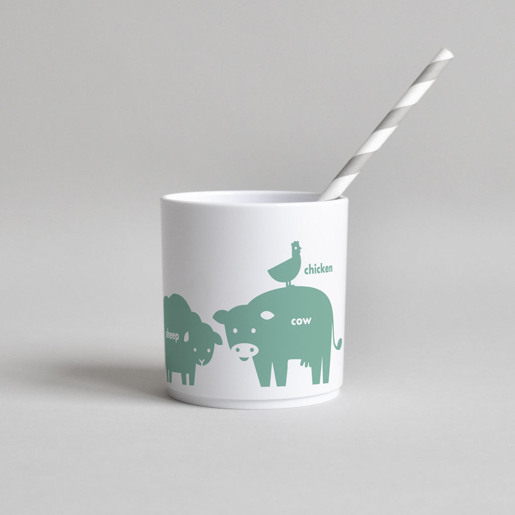 Buddy & Bear - Farm Animal Cup (Green - White Edition)