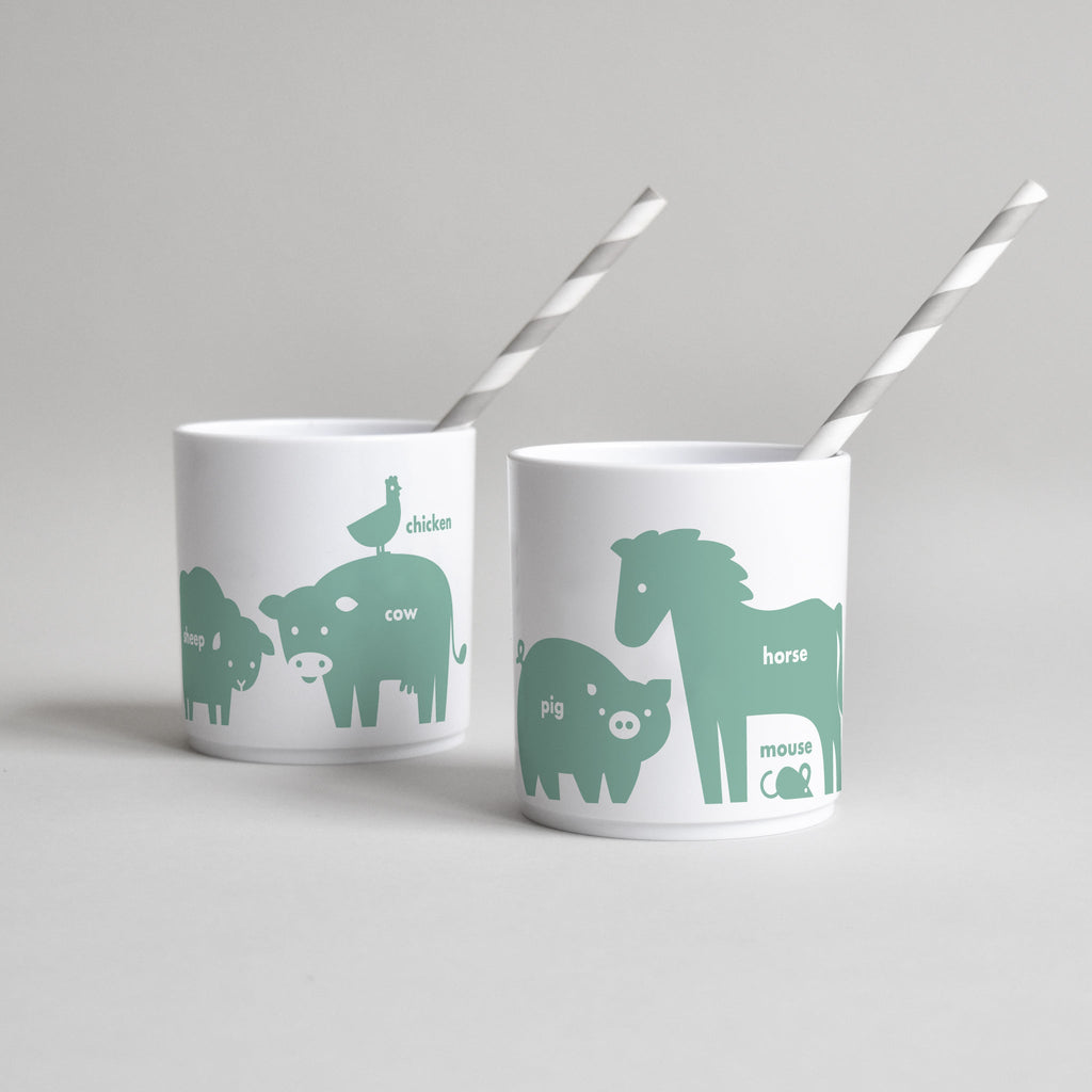 Buddy & Bear - Farm Animal Cup (Green - White Edition)