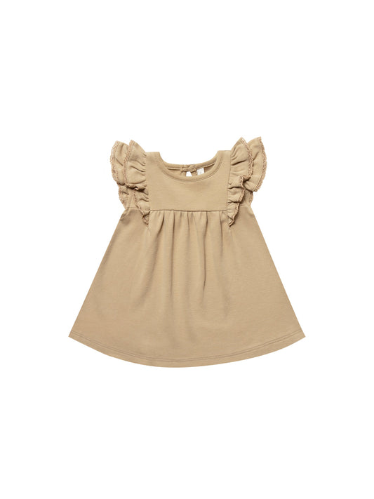 Quincy Mae - Flutter Dress (Honey)